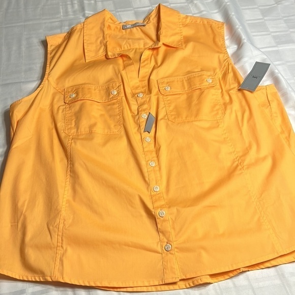 Y2K, vtg,NWT, LEE  shirt,women 3X  .Orange ,cotton blend ,cottagecore, - Picture 7 of 11
